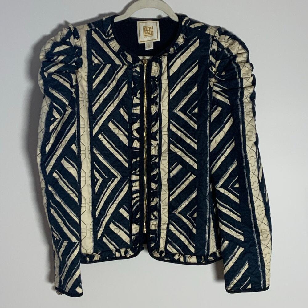 Emily McCarthy Ava Reversible Jacket Navy/Black/Cream size large